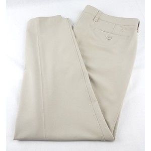 FootJoy Performance Golf Pants 38 / 30 Beige Flat Front Stretch Logo Lightweight